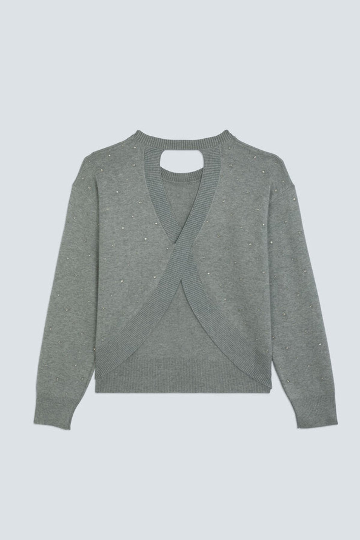 PAYETI Rhinestones jumper with the open cross-back