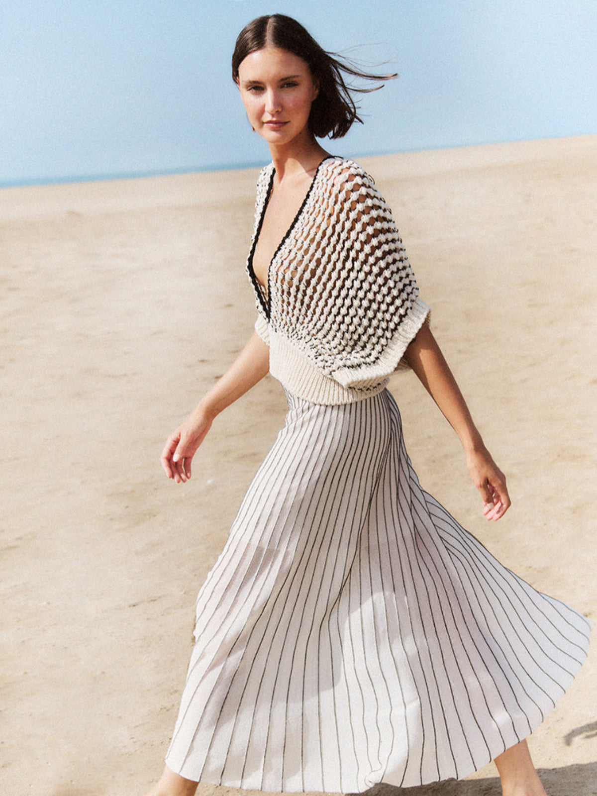 Textured knit vest