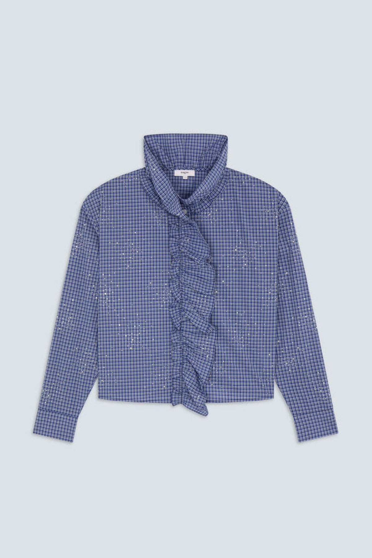 LYES Victorian-style checked shirt with rhinestones