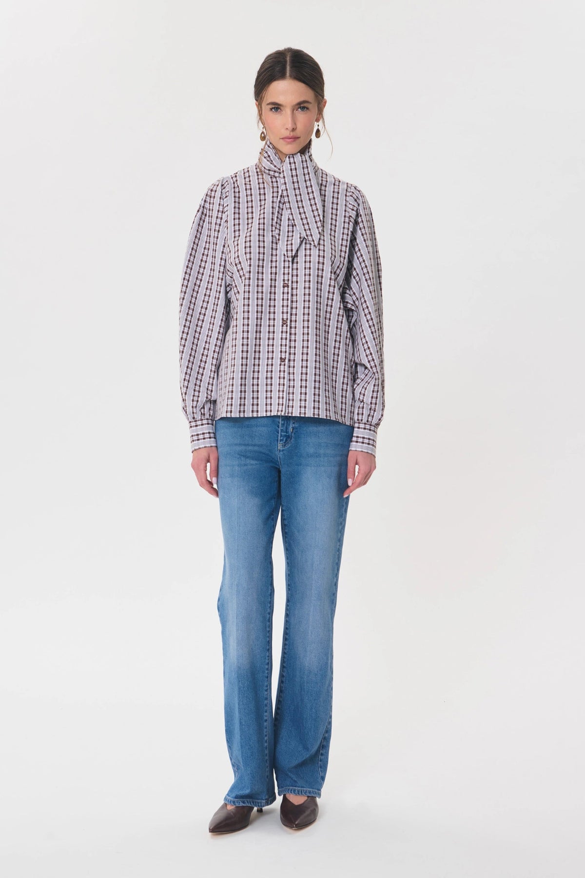 Calyce Shirt Tonka checkered lavallière