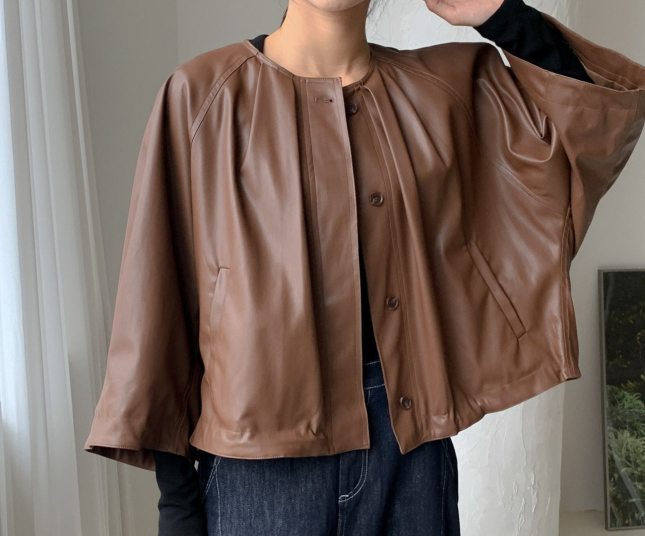 100% Real Leather Synched Jacket