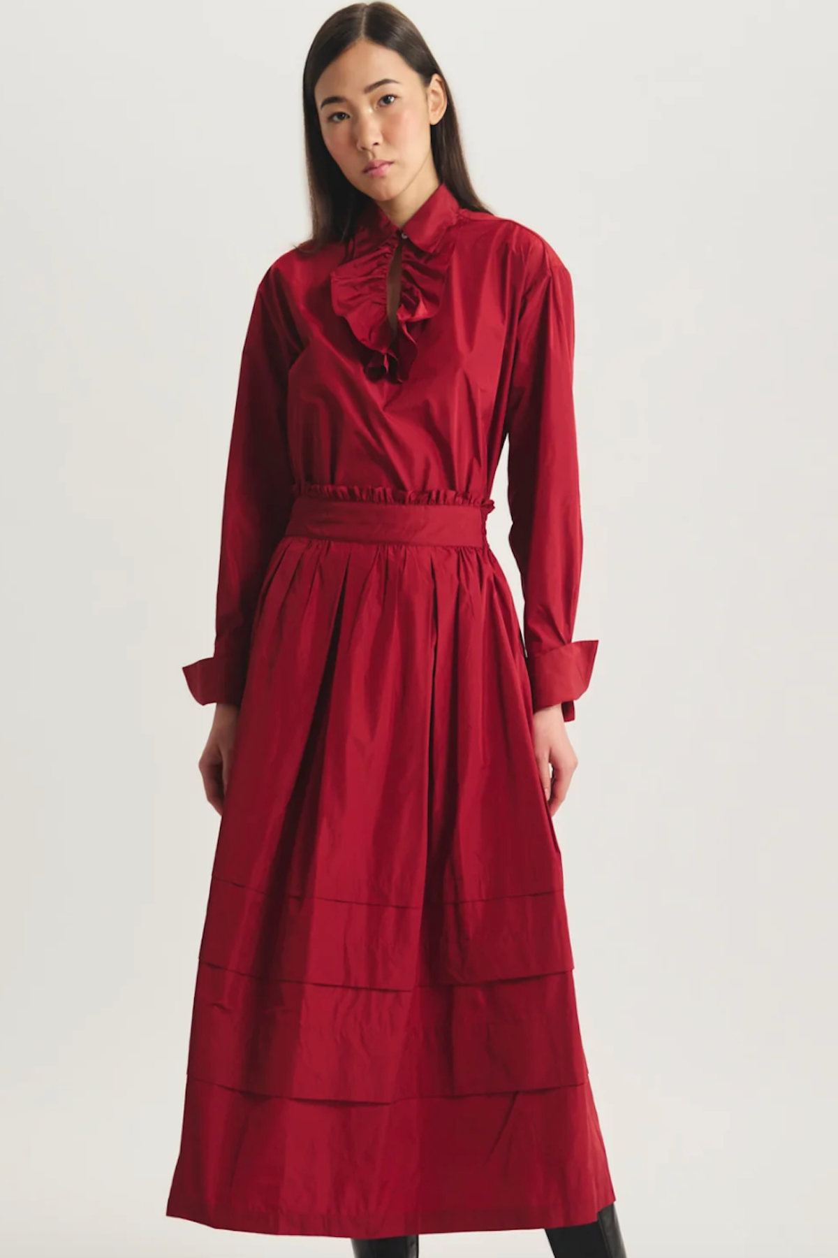 Héloïse long skirt in taffeta