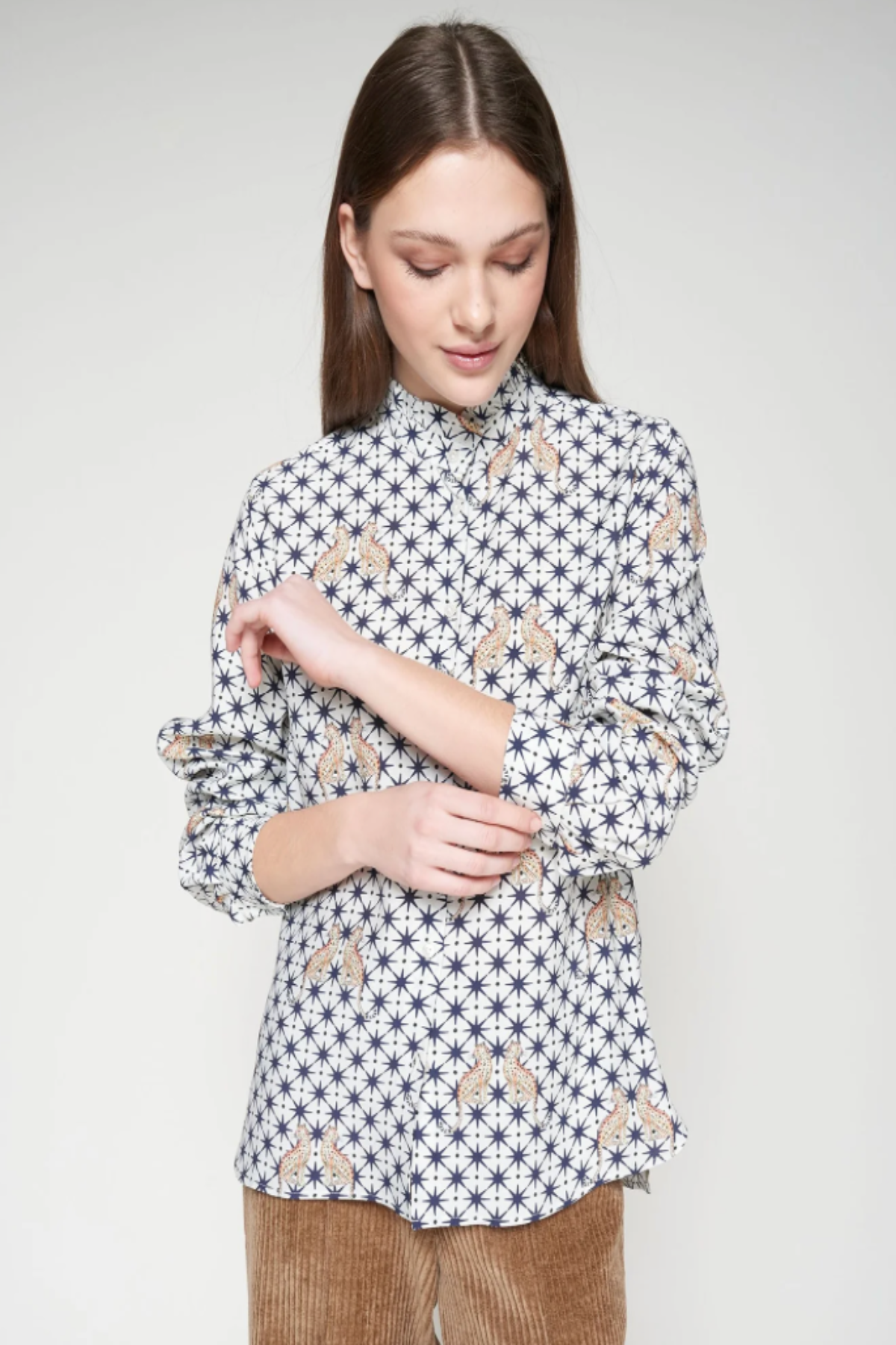 White Shirt with Leopard and Star