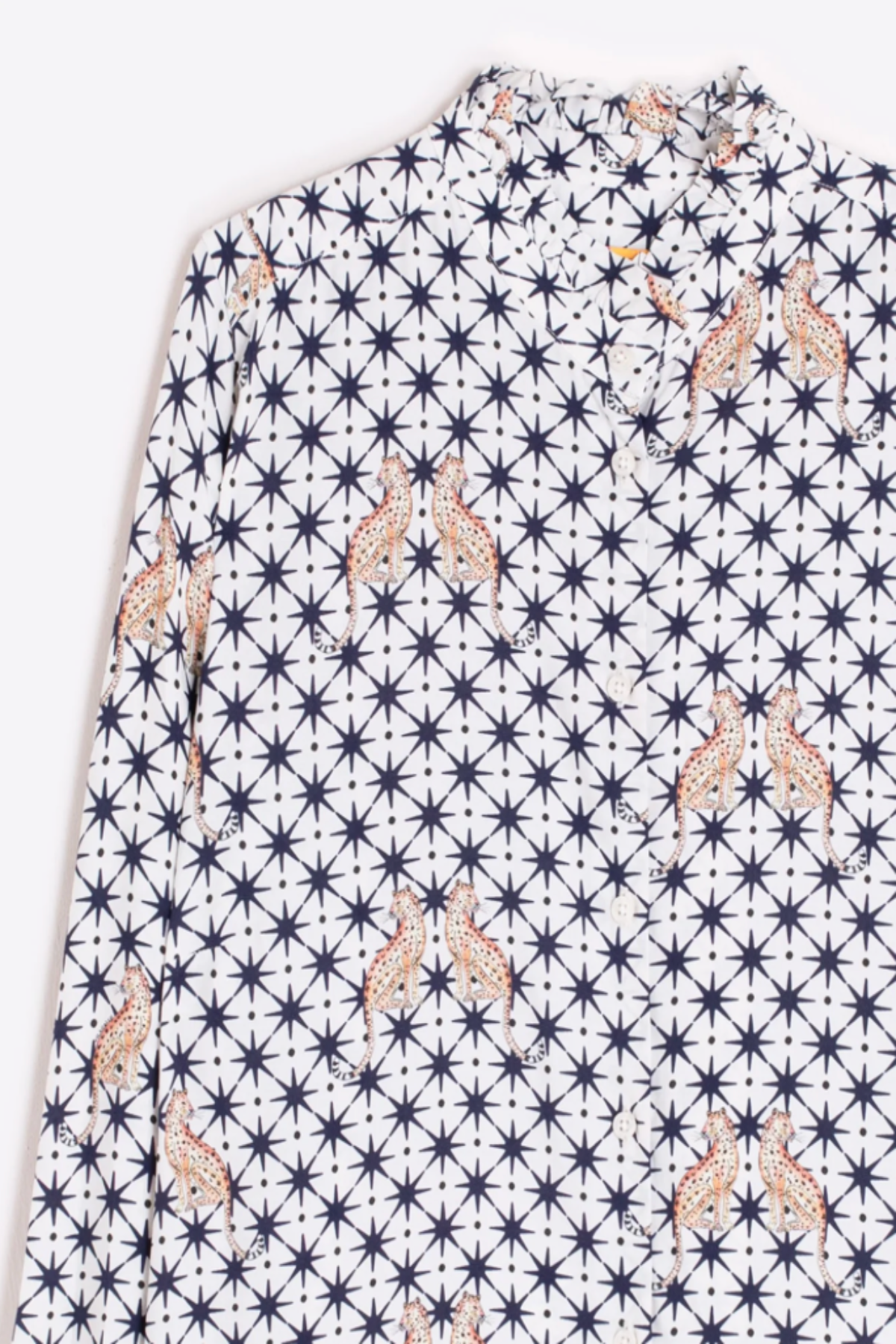 White Shirt with Leopard and Star