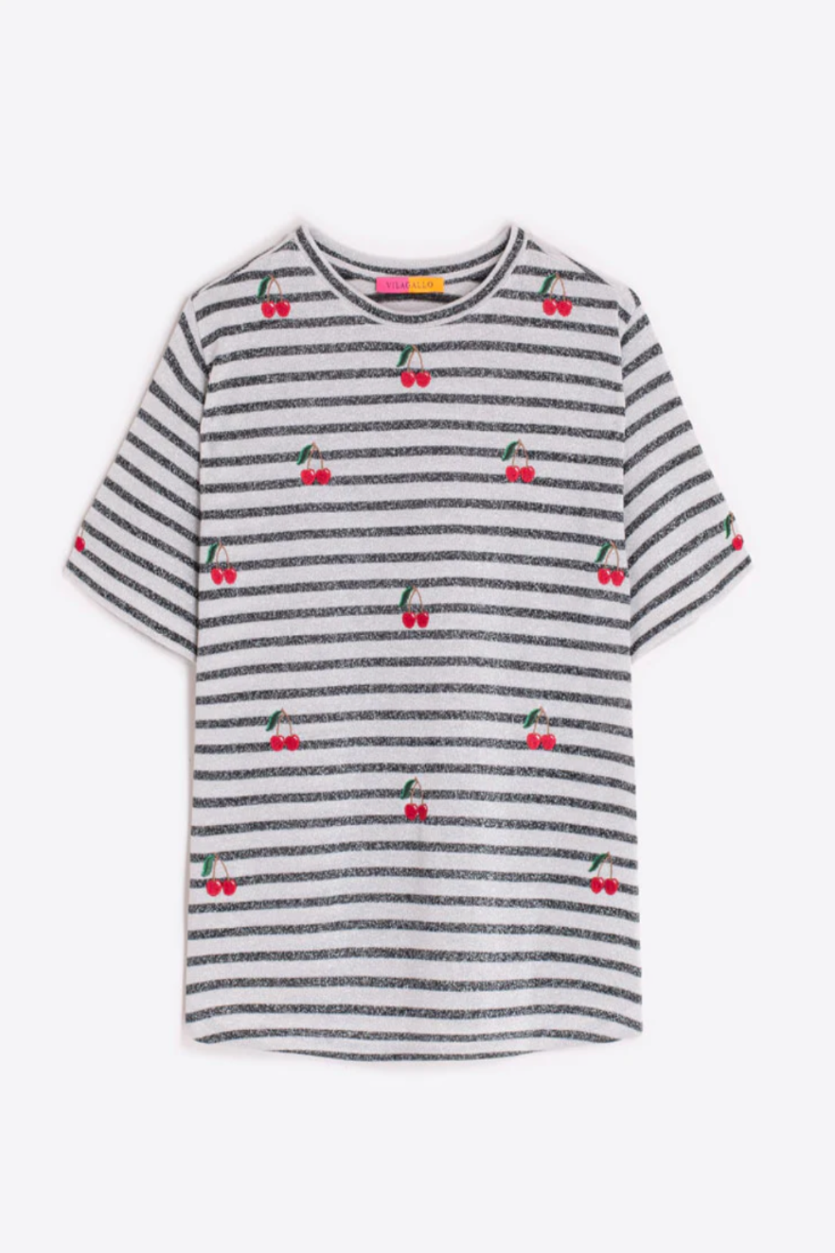 Cherry Stripe T-Shirt Black Metallic