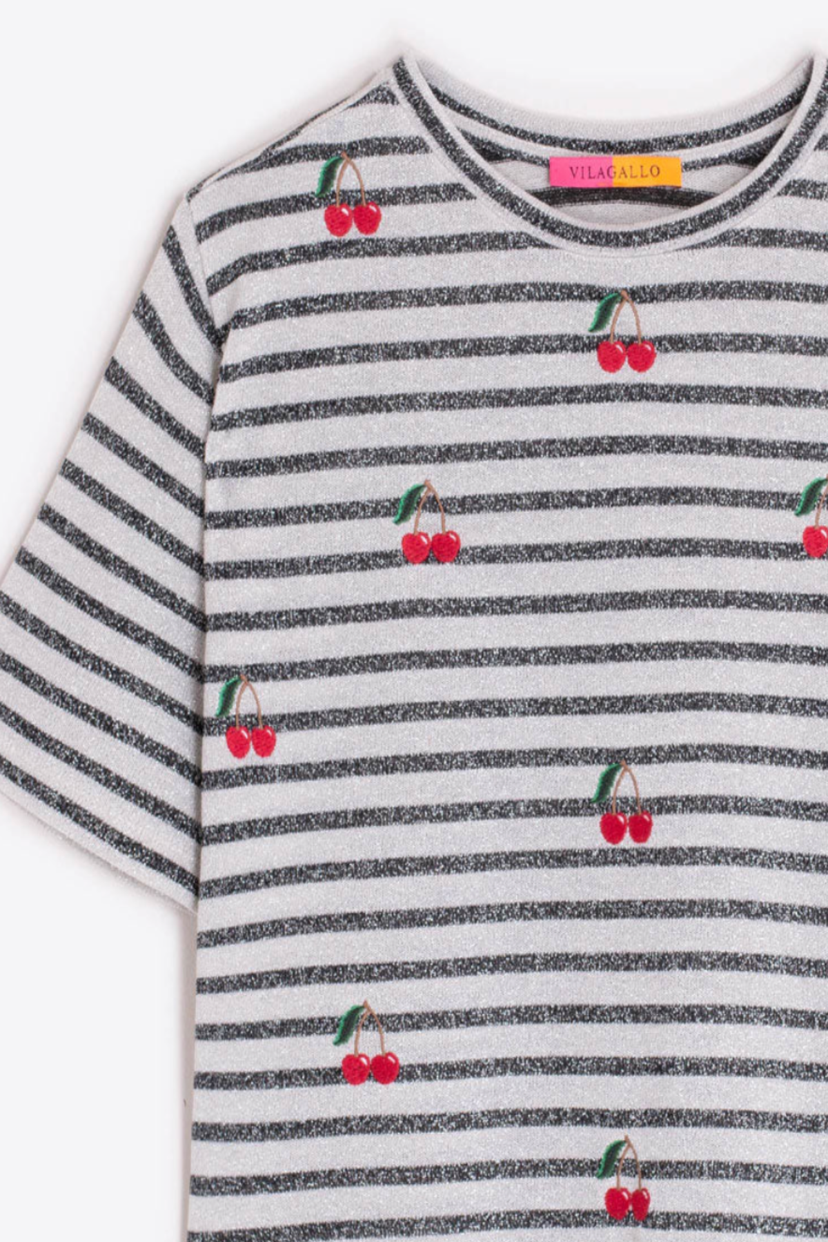 Cherry Stripe T-Shirt Black Metallic
