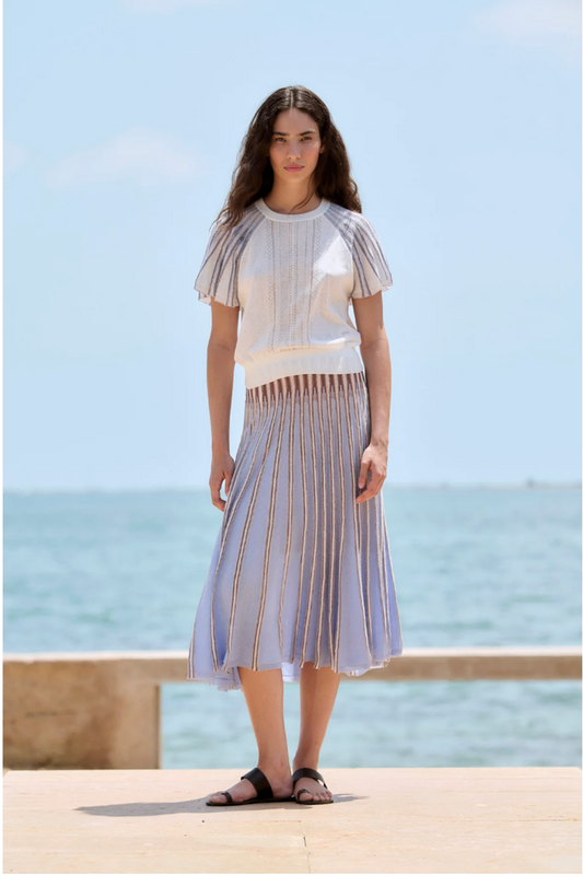 Radial Flared Sleeve Sweater