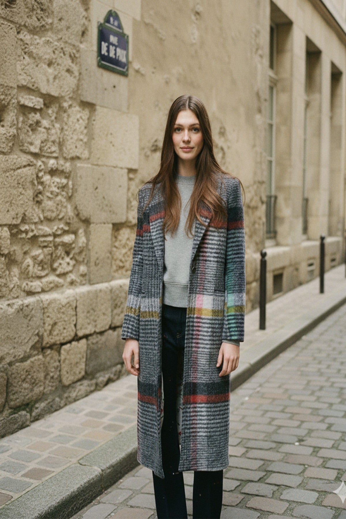 Multicolor Checked Coat