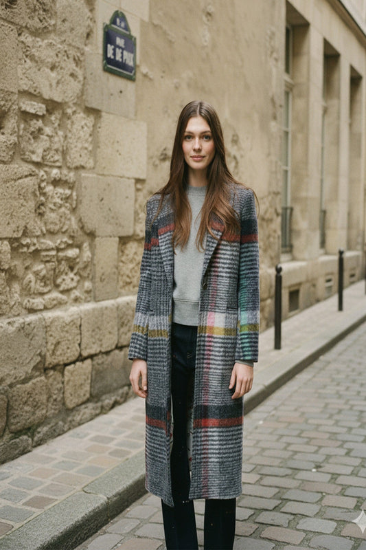 Multicolor Checked Coat