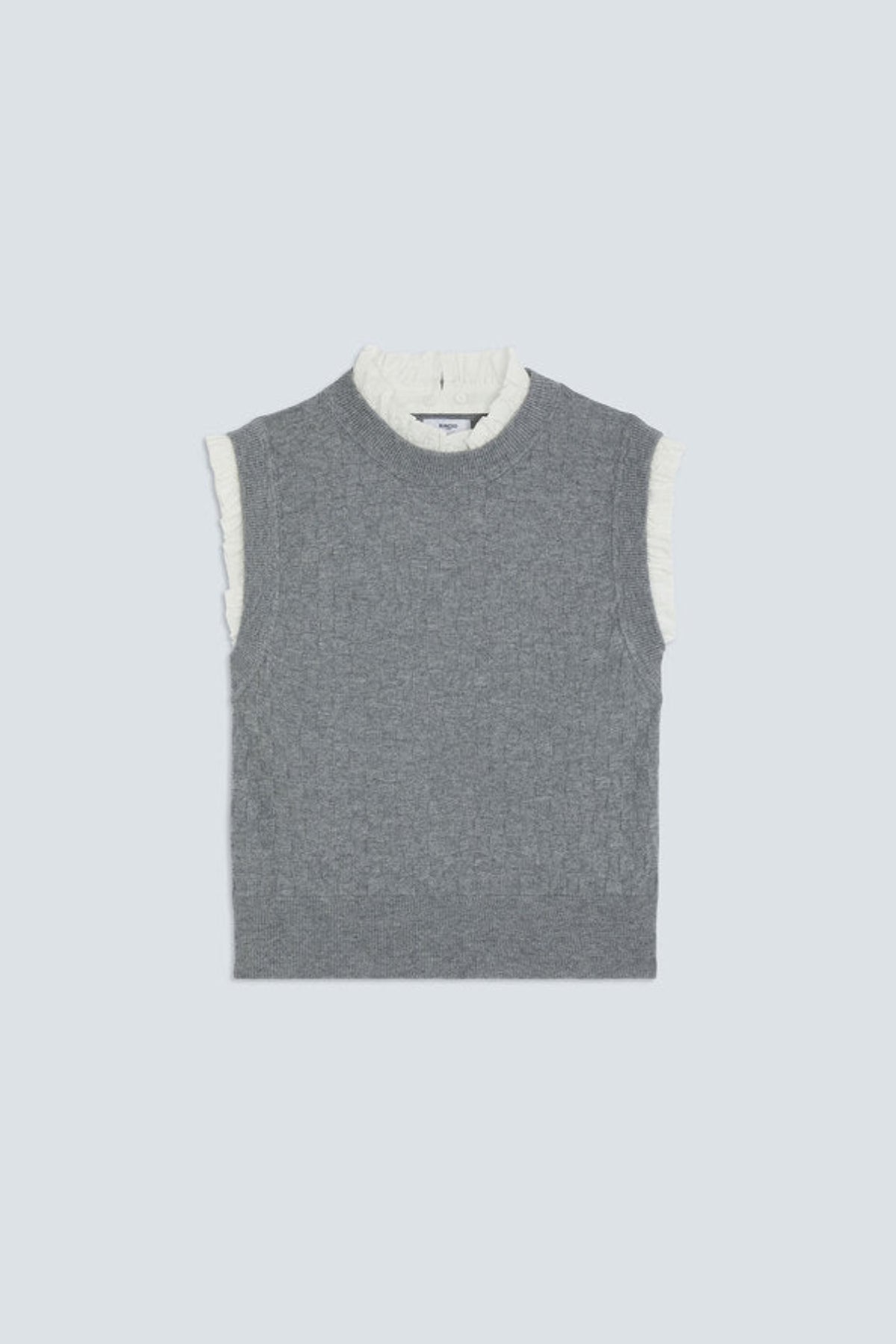 PIREO Short sleeveless jumper with ruffle details
